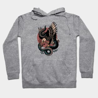 Retro Eagle and Snake Battle Hoodie